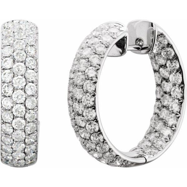 Pavé-Style Inside-Outside Hinged Hoop Earrings - Image 2