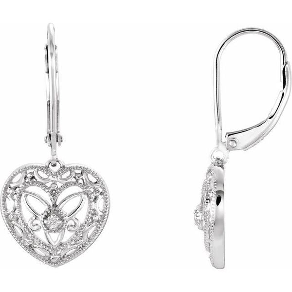 Granulated Filigree Heart Earrings