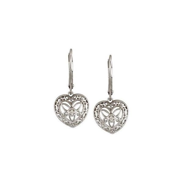 Granulated Filigree Heart Earrings - Image 2