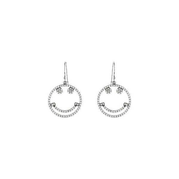 Accented Smiley Face Earrings - Image 2