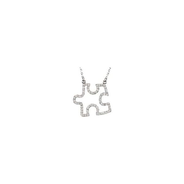 Accented Puzzle Piece Necklace