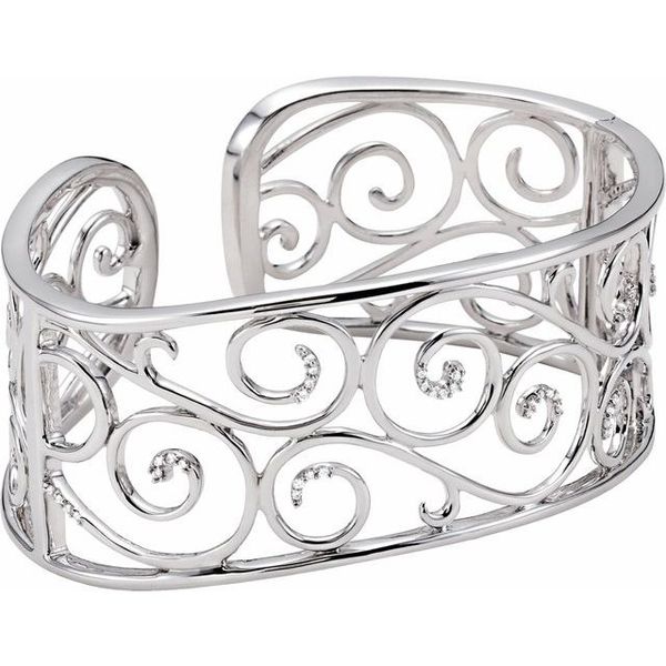 Filigree Scroll Cuff Bracelet - Image 3