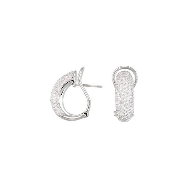 Pavé-Style Omega Clip Earrings