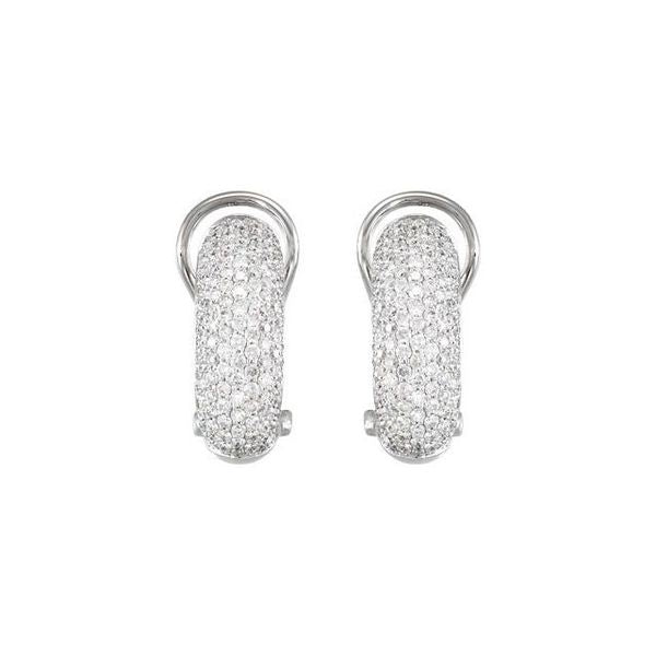 Pavé-Style Omega Clip Earrings - Image 2