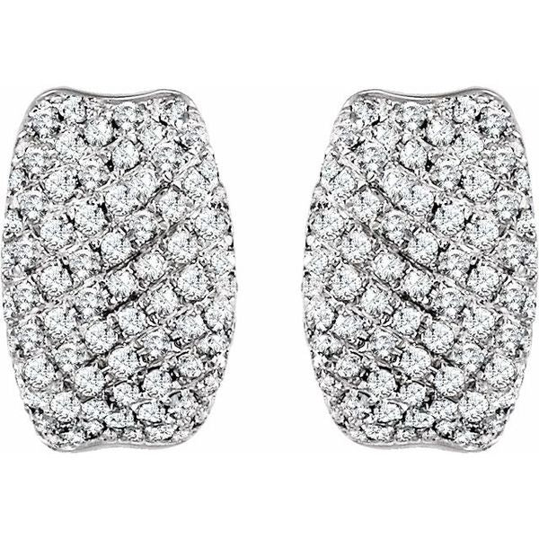 Pavé-Style U-Hoop Earrings - Image 2