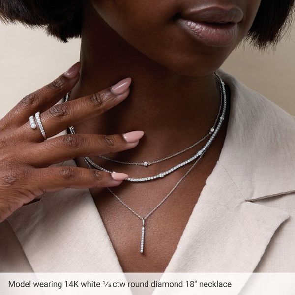 Bezel-Set Station Necklace - Image 2