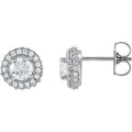 Round 4-Prong Halo-Style Earrings