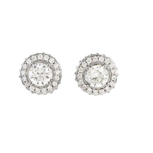Round 4-Prong Halo-Style Earrings - Image 2