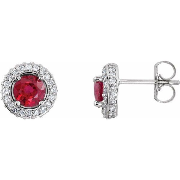 Round 4-Prong Halo-Style Earrings