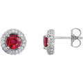 Round 4-Prong Halo-Style Earrings