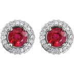 Round 4-Prong Halo-Style Earrings - Image 2