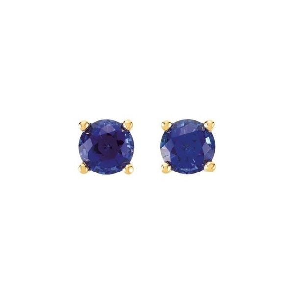 Round 4-Prong Stud Earrings - Image 2
