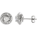 Round Halo-Style Earrings