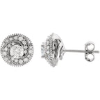Round Halo-Style Earrings