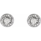 Round Halo-Style Earrings - Image 2