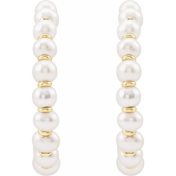 Pearl Hoop Earrings - Image 2