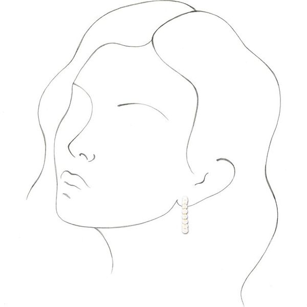 Pearl Hoop Earrings - Image 3