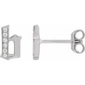 Accented Gothic Initial Earrings