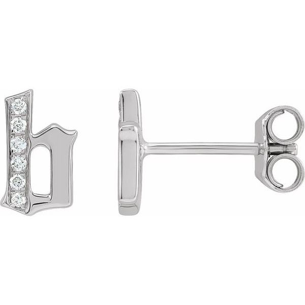 Accented Gothic Initial Earrings