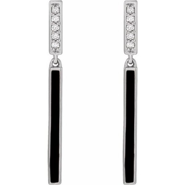 Enamel Bar Earrings - Image 2