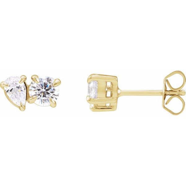 Lab-Grown Diamond Two-Stone Stud Earrings