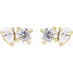 Lab-Grown Diamond Two-Stone Stud Earrings - Image 2