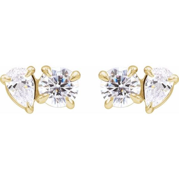 Lab-Grown Diamond Two-Stone Stud Earrings - Image 2