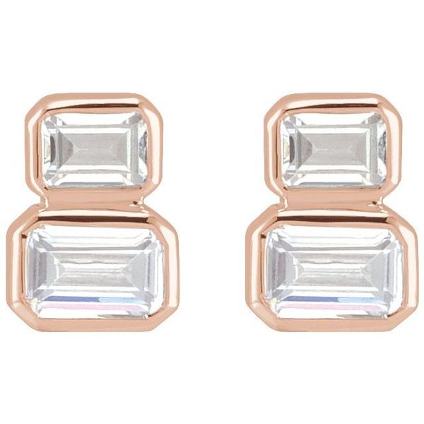 Lab-Grown Diamond Two-Stone Stud Earrings - Image 2