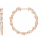 Lab-Grown Diamond Inside-Outside Hoop Earrings