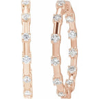 Lab-Grown Diamond Inside-Outside Hoop Earrings - Image 2