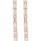 Lab-Grown Diamond Inside-Outside Hoop Earrings - Image 3