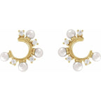 Pearl Hoop Earrings - Image 2