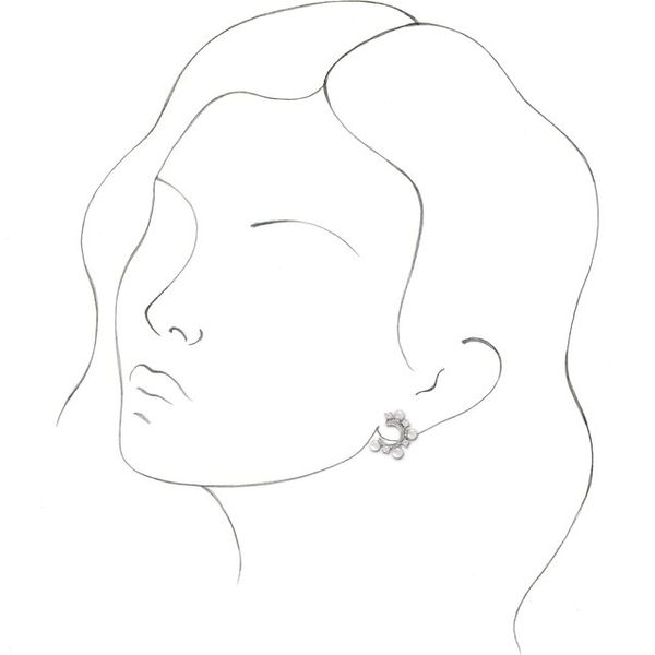 Pearl Hoop Earrings - Image 3
