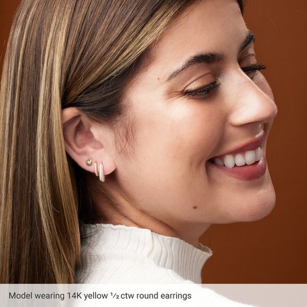 Accented U-Hoop Earrings - Image 4