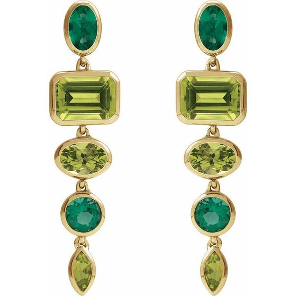 Multi-Stone Dangle Earrings - Image 2
