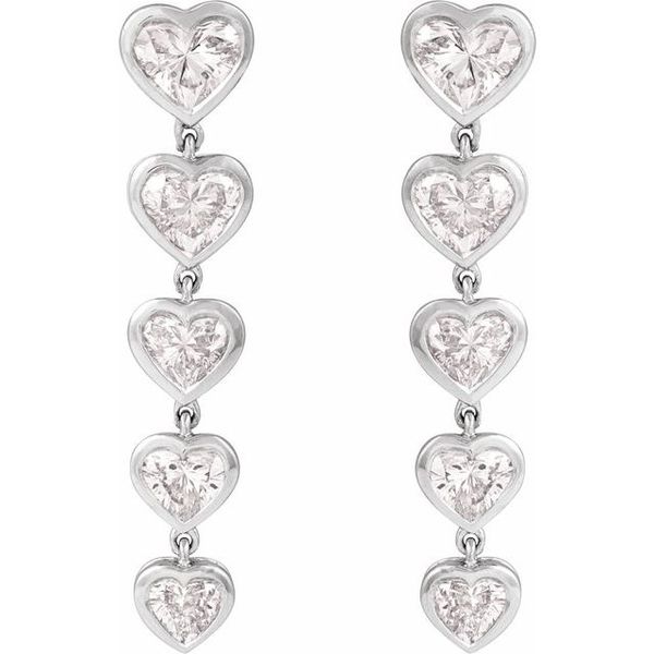 Lab-Grown Diamond Heart Earrings - Image 2