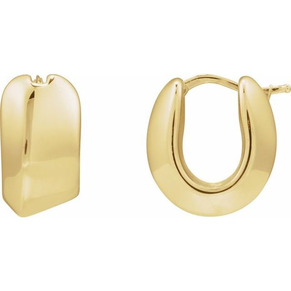 Electroform Puffed U-Hoop Earrings
