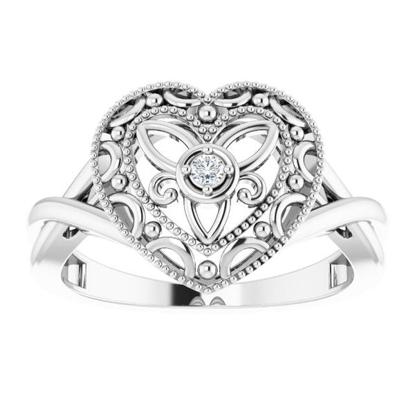 Filigree Heart Ring - Image 3