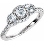 Three-Stone Halo-Style Ring