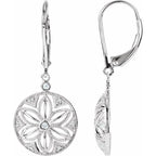 Granulated Filigree Lever Back Earrings