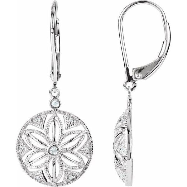Granulated Filigree Lever Back Earrings
