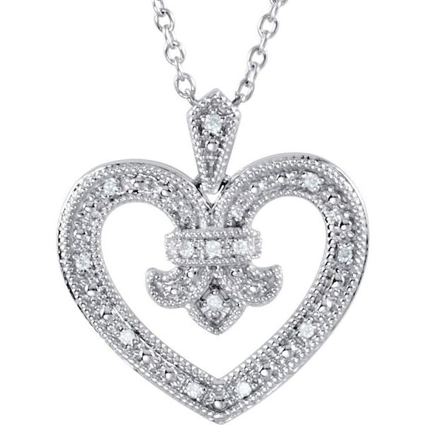 Fleur-de-lis Heart Necklace