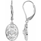 Granulated Filigree Lever Back Earrings