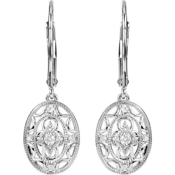 Granulated Filigree Lever Back Earrings - Image 2