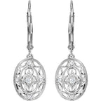 Granulated Filigree Lever Back Earrings - Image 2