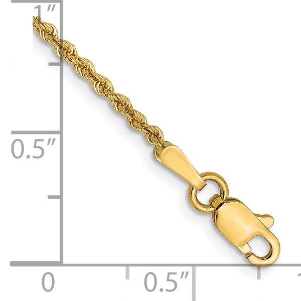 Leslie's 14K 1.6mm Solid Regular Rope Chain Anklet - Image 2
