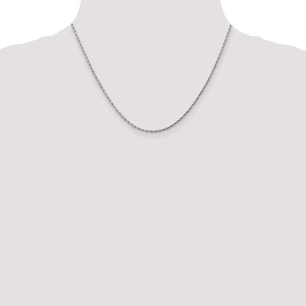 Leslie's 14K White Gold 1.75mm Diamond-Cut Rope Chain - Image 4