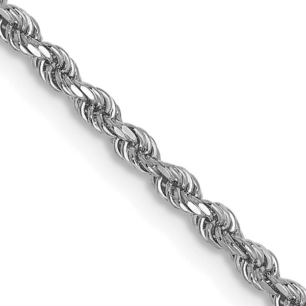 Leslie's 14K White Gold 1.75mm Diamond-Cut Rope Chain