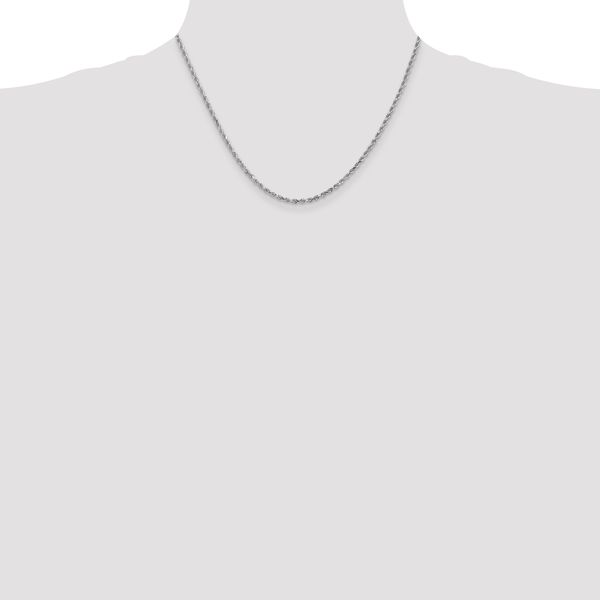 Leslie's 14K White Gold 2.5mm Diamond-Cut Rope Chain - Image 4