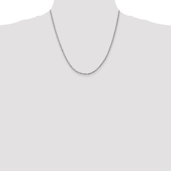 Leslie's 14K White Gold 2.5mm Diamond-Cut Rope Chain - Image 4